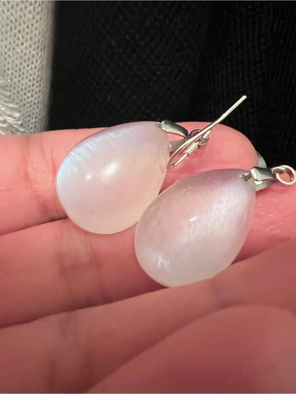 high quality high grade real blue moonstone earrings NEW !